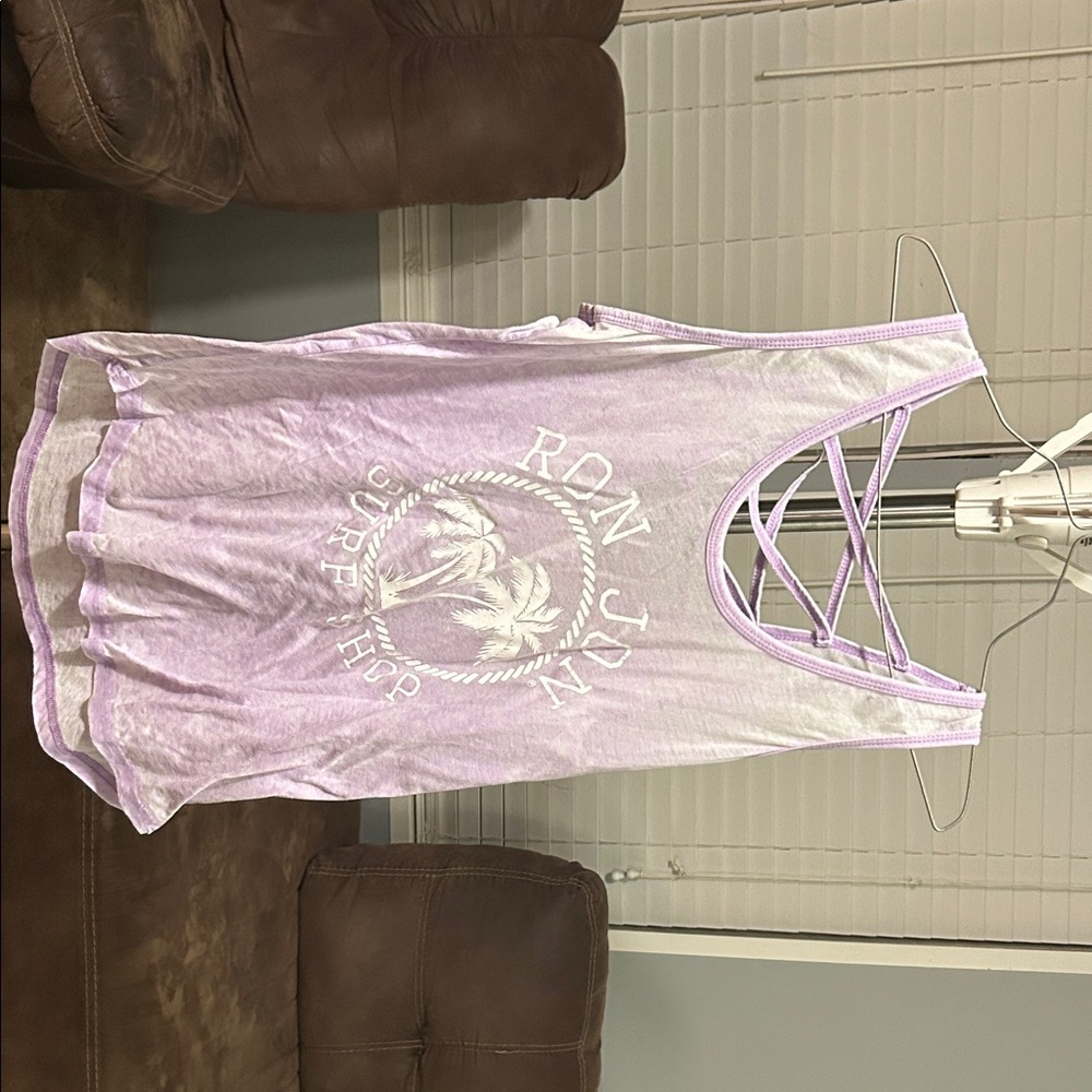 Lavender Tank Top with Crisscross Back